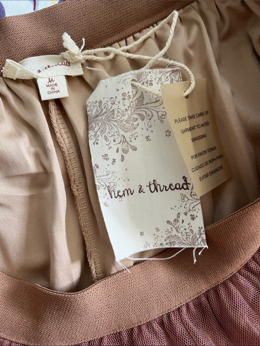 Terra Cotta Tulle Pleated Midi Skirt - Picture 3 of 4